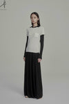 SWAYING 24 Early Autumn Silk Round Neck Short Sleeve Top T-shirt SW-SW24PF1T21-BAI White 820682343252